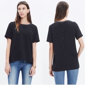 Madewell Industry Button-Back Top Black - Size Small